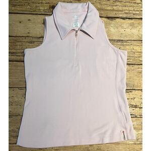 Sunice Womens Size S Pink Sleeveless Polo Tank Top NWOT